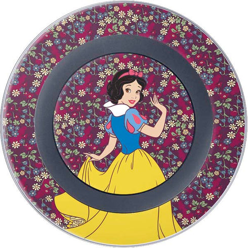 Disney Snow White Character with Floral Pattern Wireless Charger Skin