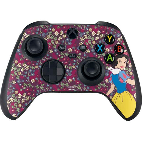 Disney Snow White Character with Floral Pattern Xbox Series X Skins