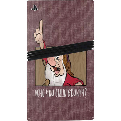 Disney Snow White Grumpy PS5 Pro Disk Console Skin