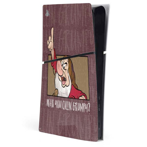 Disney Snow White Grumpy PS5 Slim Digital Edition Console Skin