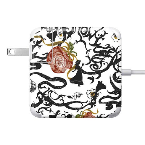 Disney Snow White Roses and Character Silhouette 85W Power Adapter (15 and 17 inch MacBook Pro Charger) Skin