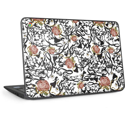 Disney Snow White Roses and Character Silhouette HP Chromebook Skin