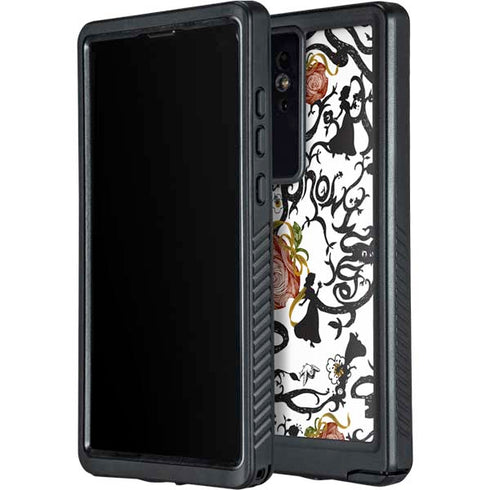 Disney Snow White Roses and Character Silhouette Galaxy S24 Ultra Waterproof Case
