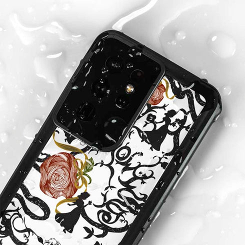Disney Snow White Roses and Character Silhouette Galaxy S24 Ultra Waterproof Case