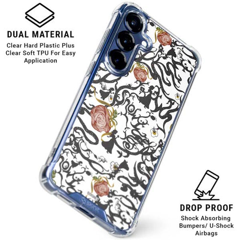 Disney Snow White Roses and Character Silhouette Galaxy S25 Plus Clear Case