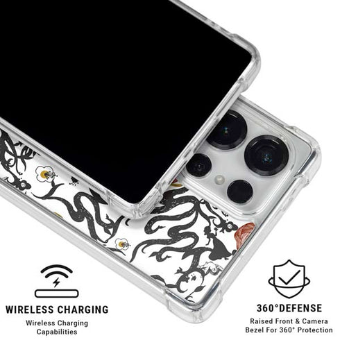 Disney Snow White Roses and Character Silhouette Galaxy S26 Ultra Clear Case