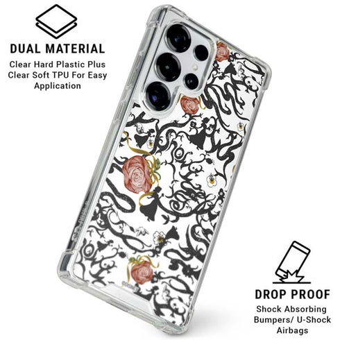 Disney Snow White Roses and Character Silhouette Galaxy S26 Ultra Clear Case