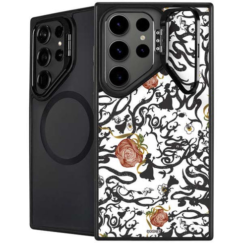 Disney Snow White Roses and Character Silhouette Galaxy S26 Ultra Kickstand Case