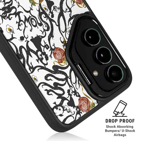 Disney Snow White Roses and Character Silhouette Galaxy S26 Ultra Kickstand Case