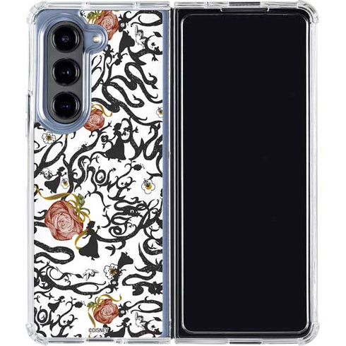 Disney Snow White Roses and Character Silhouette Galaxy Z Fold5 5G Clear Case