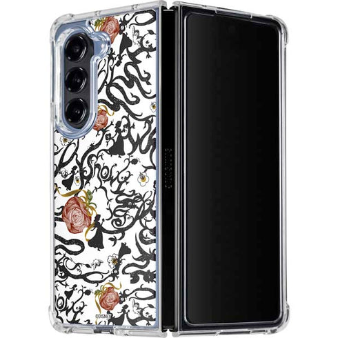 Disney Snow White Roses and Character Silhouette Galaxy Z Fold5 5G Clear Case
