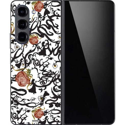 Disney Snow White Roses and Character Silhouette Galaxy Z Fold5 5G Skin