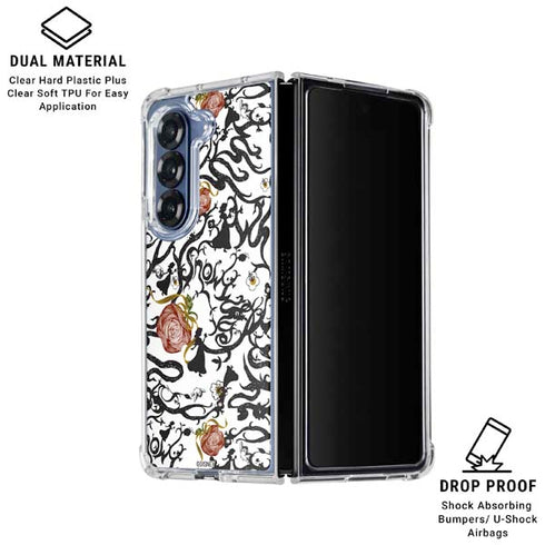 Disney Snow White Roses and Character Silhouette Galaxy Z Fold6 Clear Case
