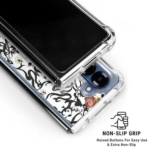 Disney Snow White Roses and Character Silhouette Galaxy Z Fold6 Clear Case