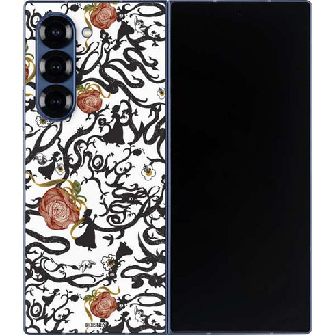 Disney Snow White Roses and Character Silhouette Galaxy Z Fold6 Skin