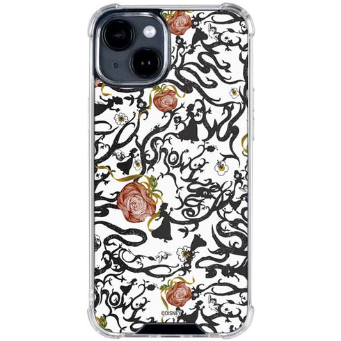 Disney Snow White Roses and Character Silhouette iPhone 15 Clear Case