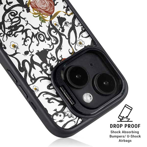 Disney Snow White Roses and Character Silhouette iPhone 15 Kickstand Case
