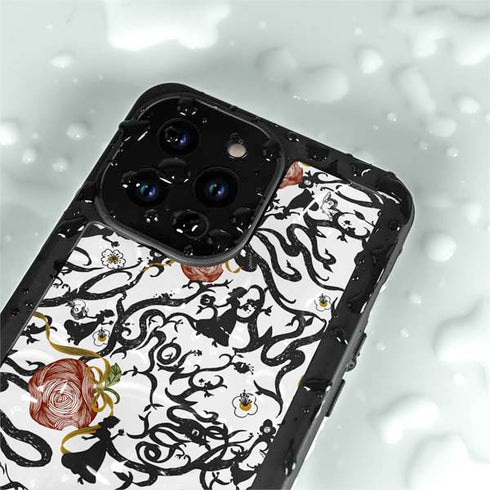 Disney Snow White Roses and Character Silhouette iPhone 15 Pro Waterproof Case
