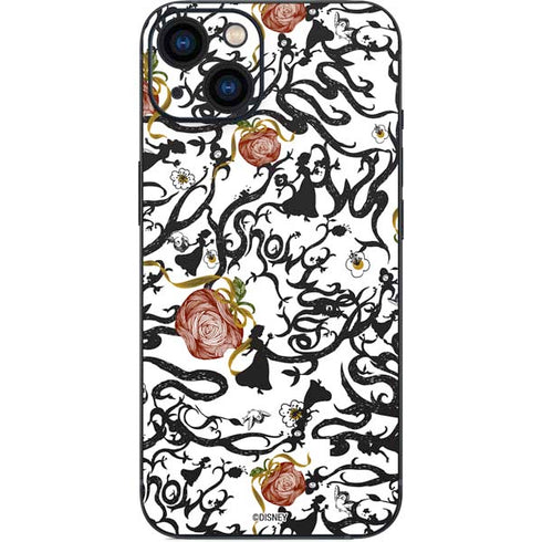 Disney Snow White Roses and Character Silhouette iPhone 15 Skin