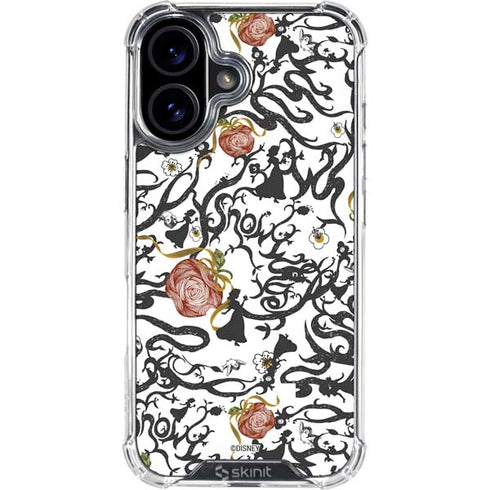 Disney Snow White Roses and Character Silhouette iPhone 16 Plus Clear Case