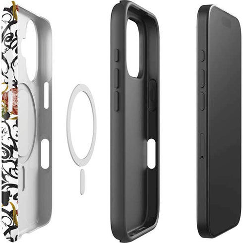 Disney Snow White Roses and Character Silhouette iPhone 16 Plus Magsafe Impact Case