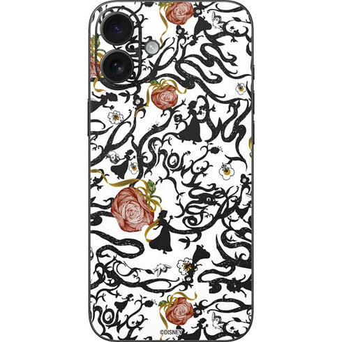 Disney Snow White Roses and Character Silhouette iPhone 16 Plus Skin