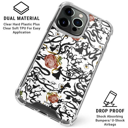 Disney Snow White Roses and Character Silhouette iPhone 16 Pro Clear Case