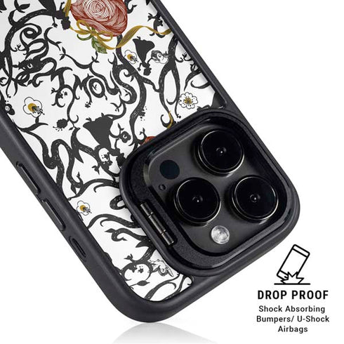 Disney Snow White Roses and Character Silhouette iPhone 16 Pro Kickstand Case