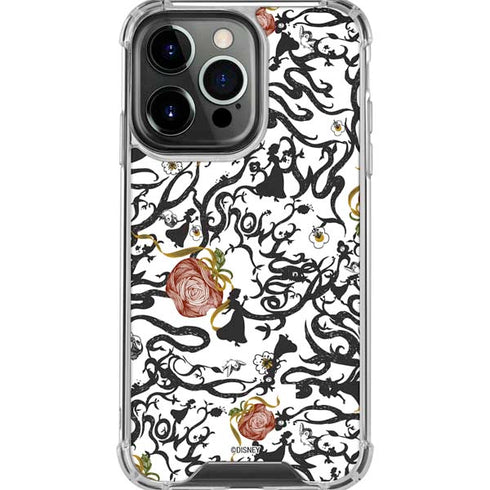 Disney Snow White Roses and Character Silhouette iPhone 16 Pro Max Clear Case