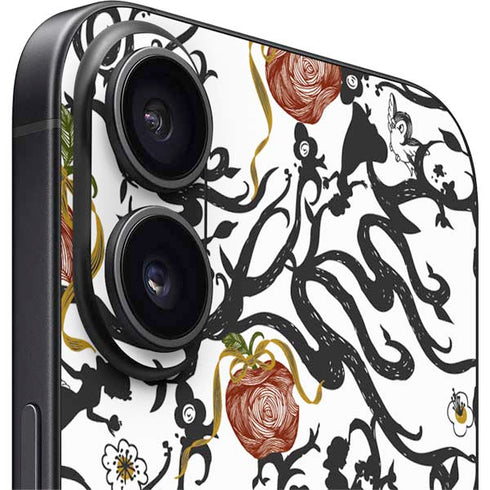 Disney Snow White Roses and Character Silhouette iPhone 16 Skin