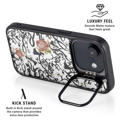 Disney Snow White Roses and Character Silhouette iPhone 16e Kickstand Case