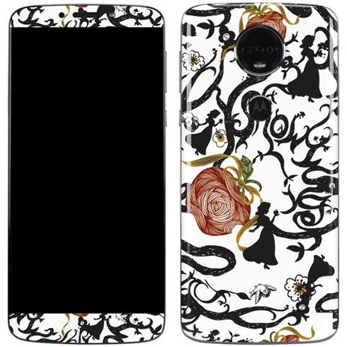 Disney Snow White Roses and Character Silhouette Moto E5 Plus Skin
