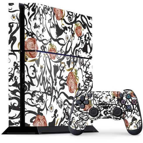 Disney Snow White Roses and Character Silhouette PlayStation PS4 Skins