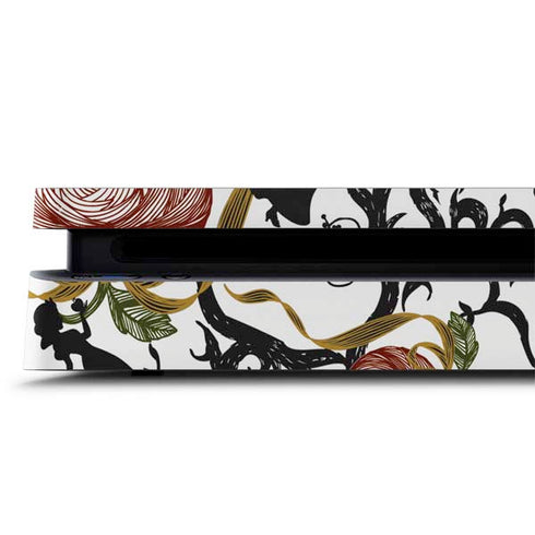 Disney Snow White Roses and Character Silhouette PS4 Slim Skin