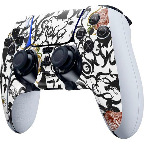 Disney Snow White Roses and Character Silhouette PS5 DualSense Edge Pro Controller Skin