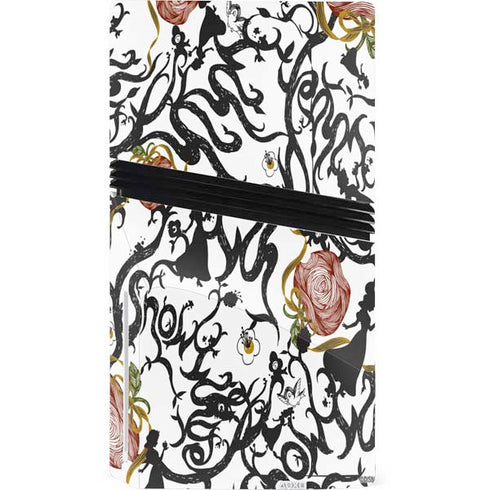 Disney Snow White Roses and Character Silhouette PS5 Pro Disk Bundle Skin