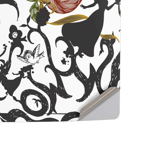 Disney Snow White Roses and Character Silhouette PS5 Pro Disk Console Skin