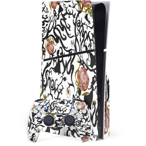 Disney Snow White Roses and Character Silhouette PlayStation PS5 Skins