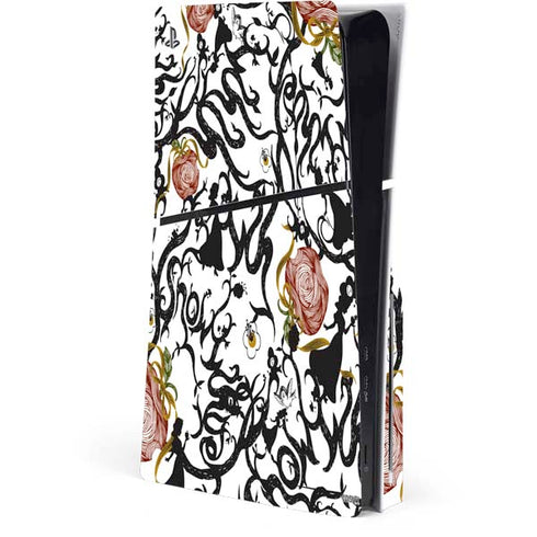 Disney Snow White Roses and Character Silhouette PlayStation PS5 Skins