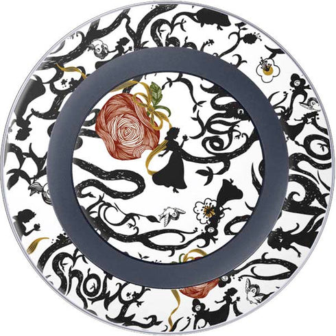 Disney Snow White Roses and Character Silhouette Wireless Charger Skin