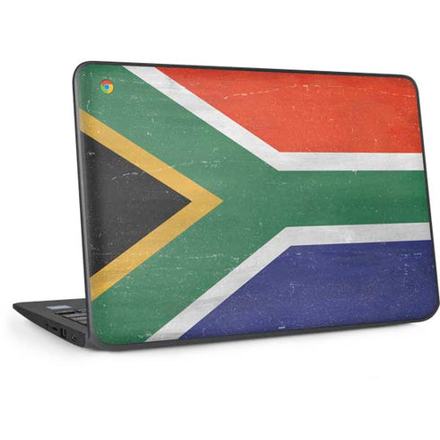 South Africa Flag Distressed HP Chromebook Skin