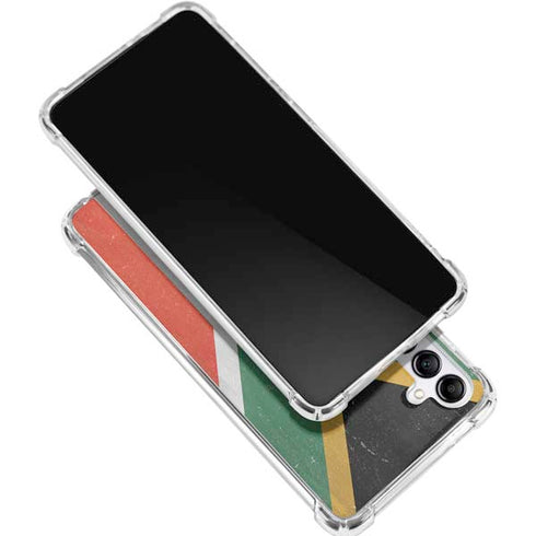 South Africa Flag Distressed Galaxy A16 5G Clear Case