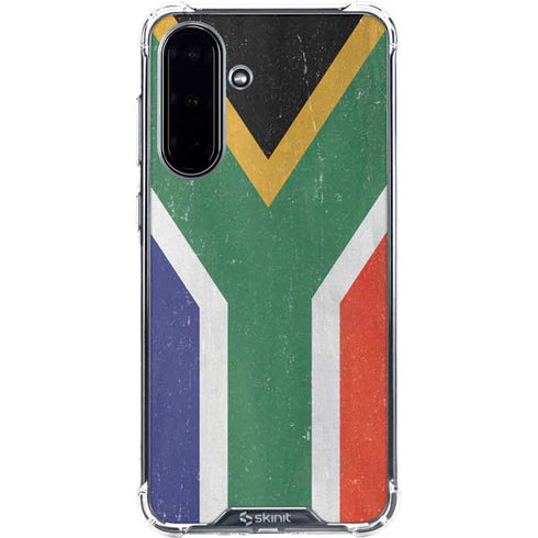 South Africa Flag Distressed Galaxy A36 5G Clear Case