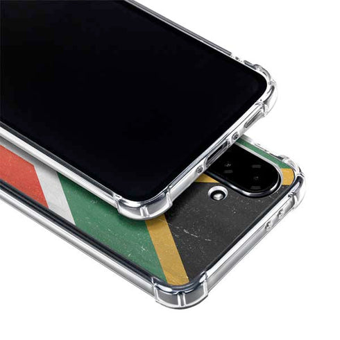 South Africa Flag Distressed Galaxy A36 5G Clear Case