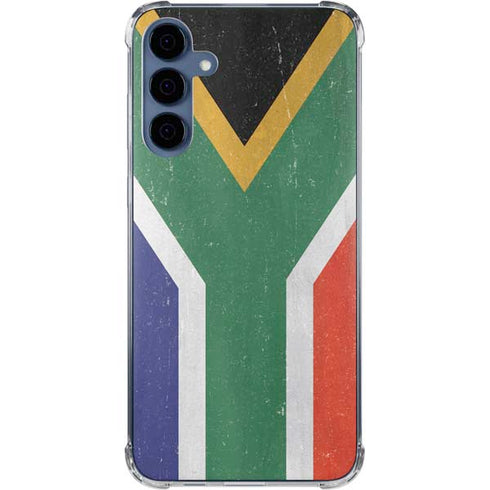 South Africa Flag Distressed Galaxy A55 5G Clear Case