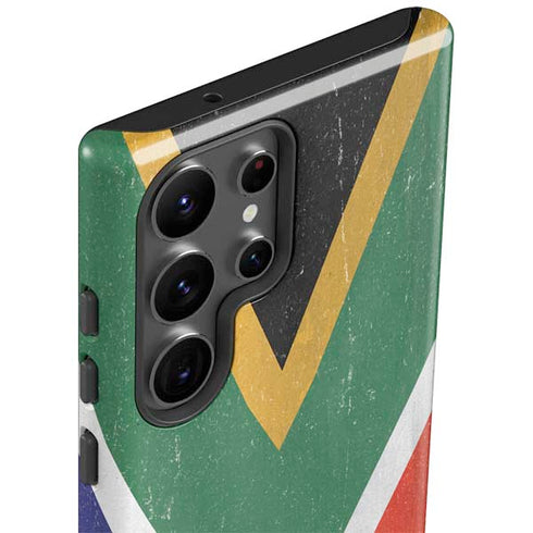 South Africa Flag Distressed Galaxy S23 Ultra Pro Case