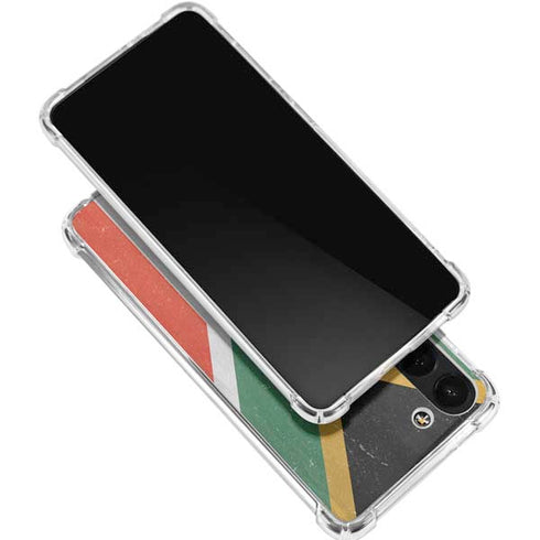 South Africa Flag Distressed Galaxy S24 FE Clear Case