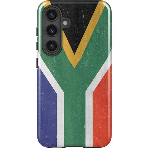 South Africa Flag Distressed Galaxy S25 Impact Case