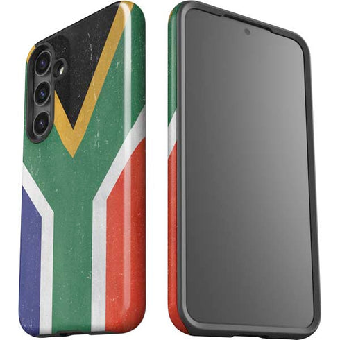 South Africa Flag Distressed Galaxy S25 Plus Impact Case