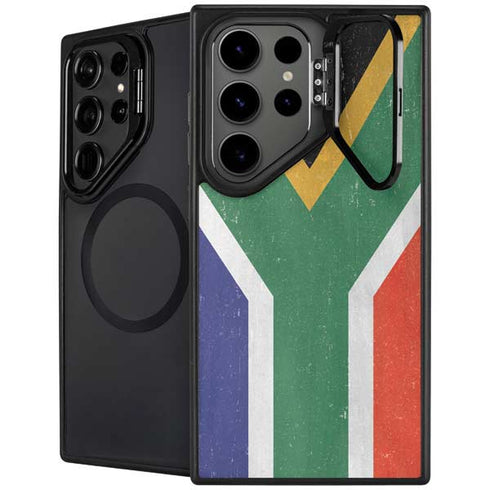 South Africa Flag Distressed Galaxy S24 Ultra Kickstand Case